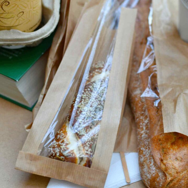 Bäckerbeutel, Faltenbeutel mit Fenster "Kraft" – Bild 3
