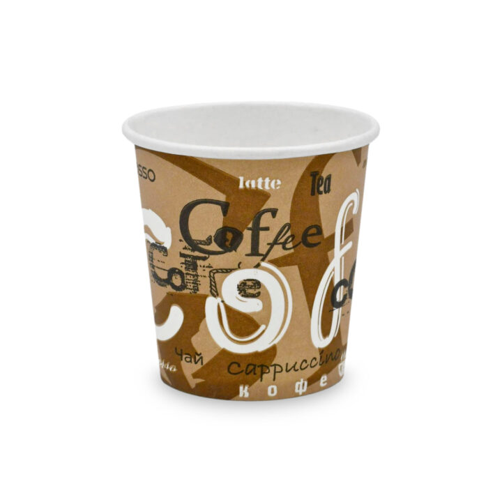Bio Einwand-Pappbecher "Coffee" 100 ml 50 Stück