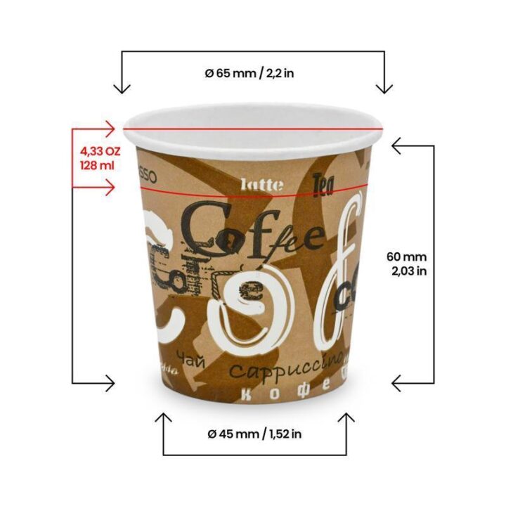 Bio Einwand-Pappbecher "Coffee" 100 ml 50 Stück – Bild 2