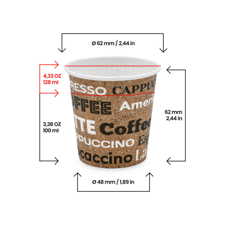 Bio Einwand-Pappbecher "Neo Coffee" 100 ml 50 Stück – Bild 3