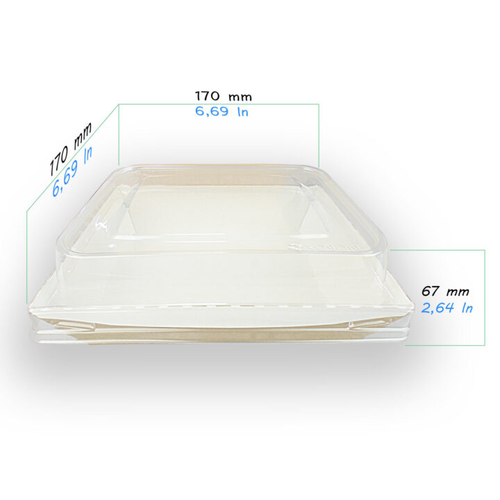 Bio Speisebox "DO-Crystal" mit transparentem Deckel 800 ml 60 Stück – Bild 2