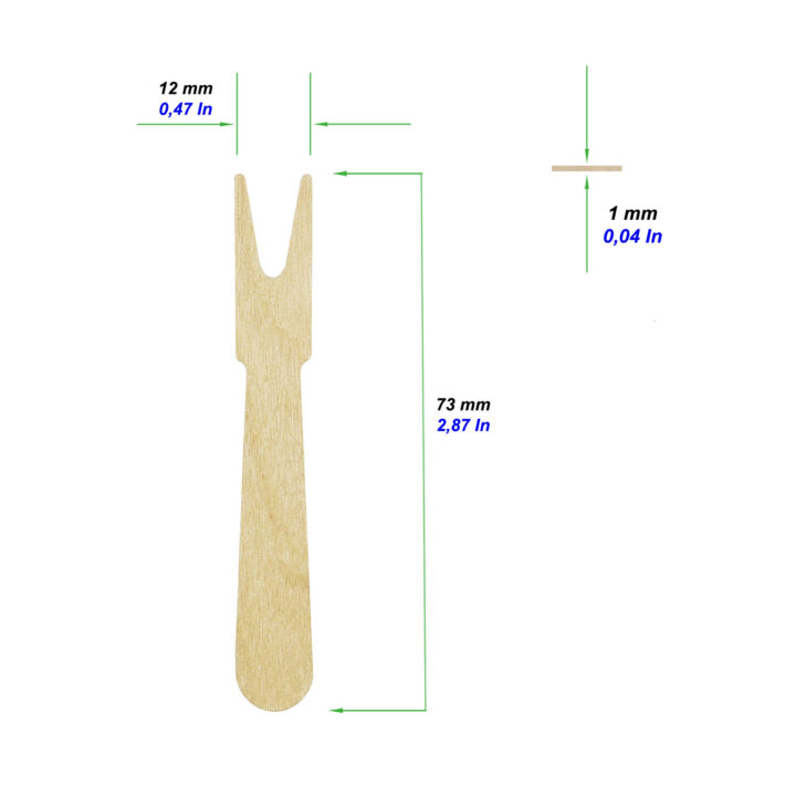 Bio Einweg-Gabel aus Holz 73 mm 500 Stück – Bild 2