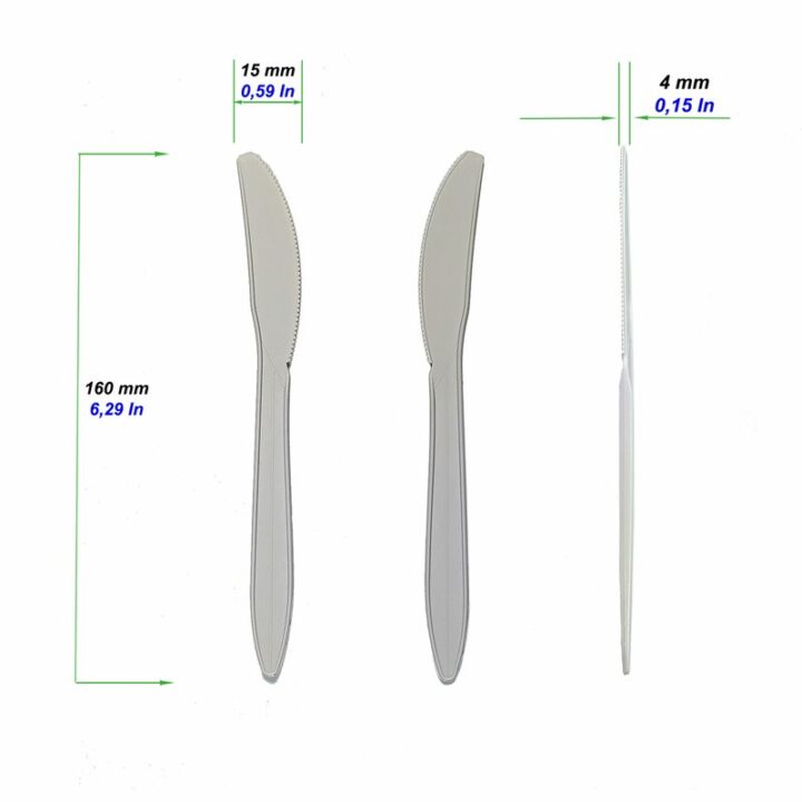 Bio Einweg-Messer aus Maisstärke 160 mm 100 Stück – Bild 2