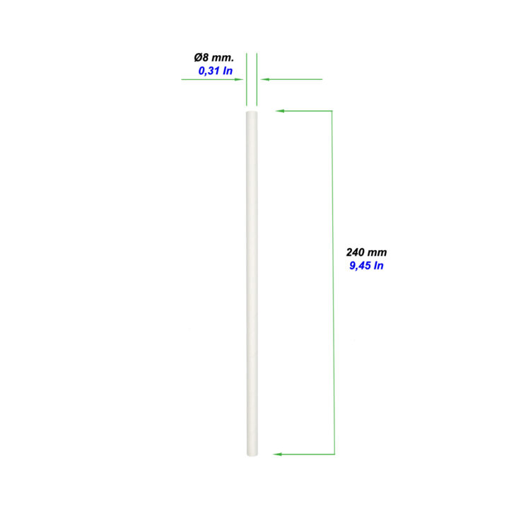 Kompostierbare Strohhalme aus Papier "White" 240x8 100 Stück – Bild 3