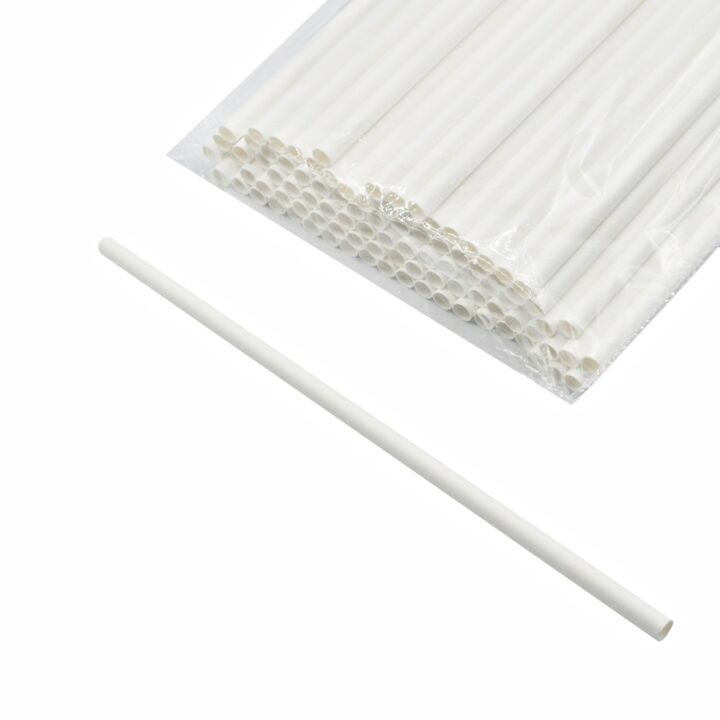 Kompostierbare Strohhalme aus Papier "White" 240x8 100 Stück – Bild 2
