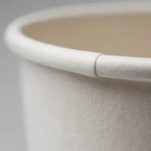 Einwand-Pappbecher "Plain White" – Materialdetail und Verarbeitung