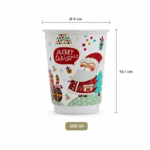 Doppelwand-Thermobecher "Christmas" – Maße und Fassungsvermögen