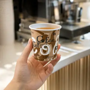 Einwand-Pappbecher "Coffee" – im Einsatz