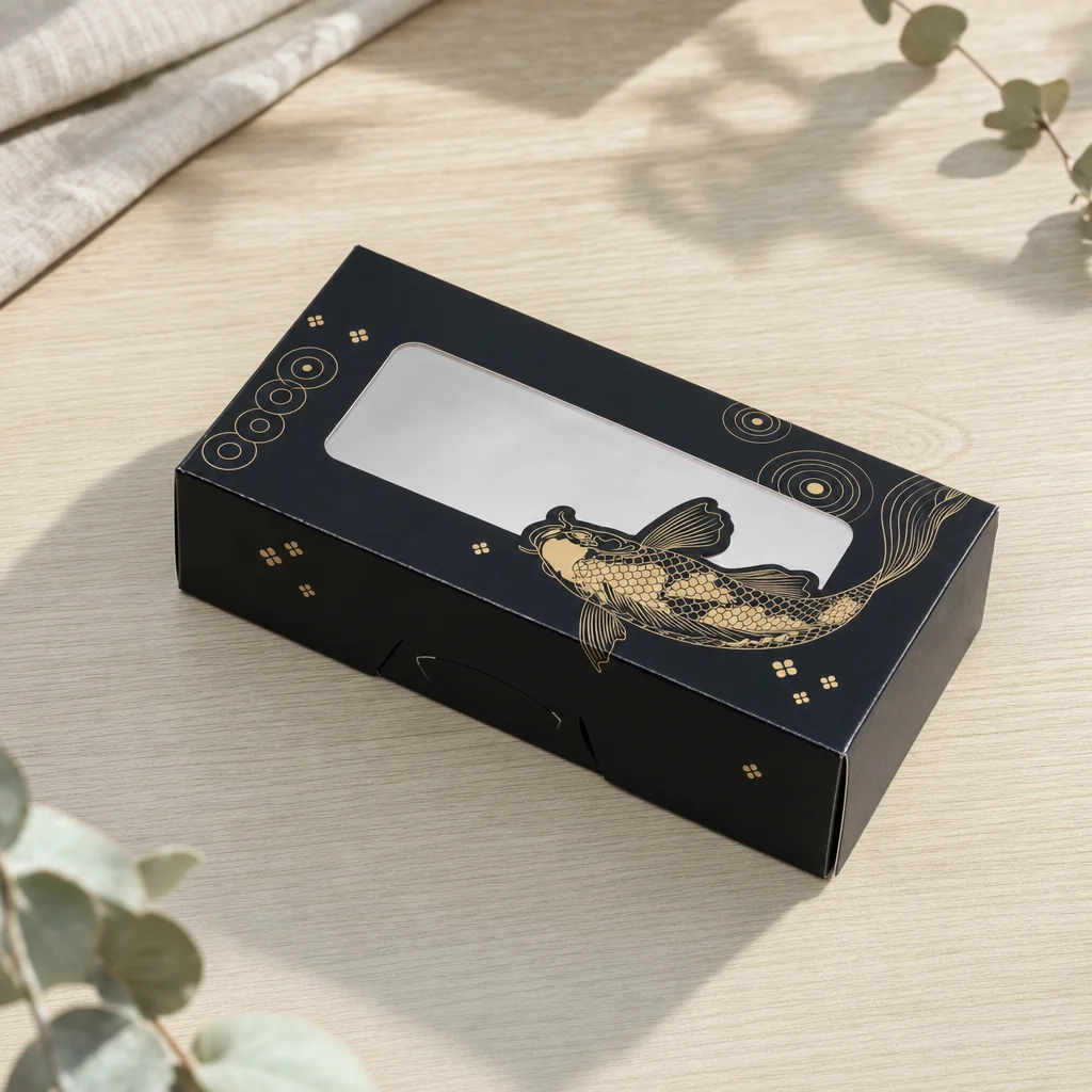 Sushi Box Premium mit Sichtfenster: Professionelle Verpackung f&uuml;r Ihren Sushi-Lieferservice &ndash; Ansicht von oben auf hellem Holztisch