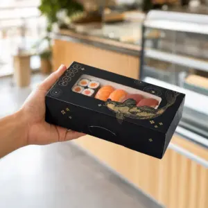 Sushi Box Premium mit Sichtfenster: Professionelle Verpackung für Ihren Sushi-Lieferservice – im Einsatz